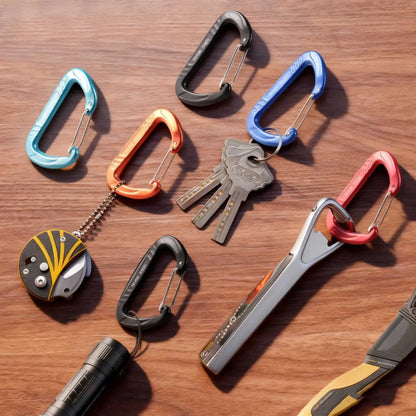 15kN Aluminum D Ring Carabiners Heavy-Duty Lightweight Outdoor Camping Hiking Gear Clips Buckle Set for Backpacking Equipment