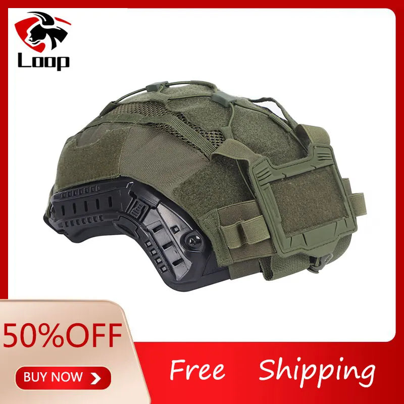 Tactical Helmet Cover for Maritime Helmet with NVG Battery Pouch Hunting Allows Free Pairing with Other Tactical Equipment