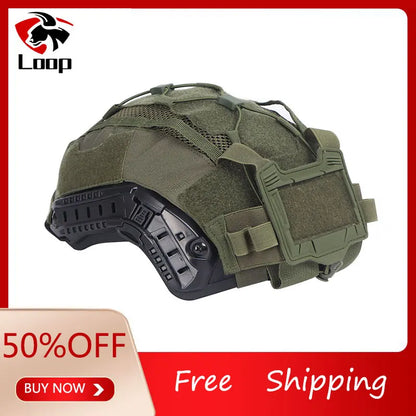 Tactical Helmet Cover for Maritime Helmet with NVG Battery Pouch Hunting Allows Free Pairing with Other Tactical Equipment