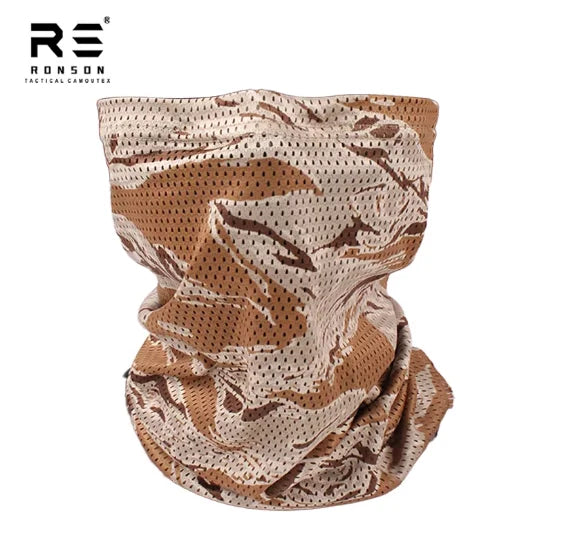 Tactical Camouflage Lightweight Mesh Fabric Sunscreen Mask Scarf Outdoor Sports Breathable Riding Sun Protection Quick Dry