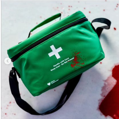 Resident Evil Company First Aid Kit with Embroidered Badge, Popcorn Insulated Bag Cosplay Prop for Halloween Zombie Raccoon City