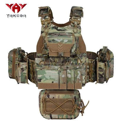 YAKEDA Camouflage Training Vest Outdoor CS Training Vest Multi Functional Vest