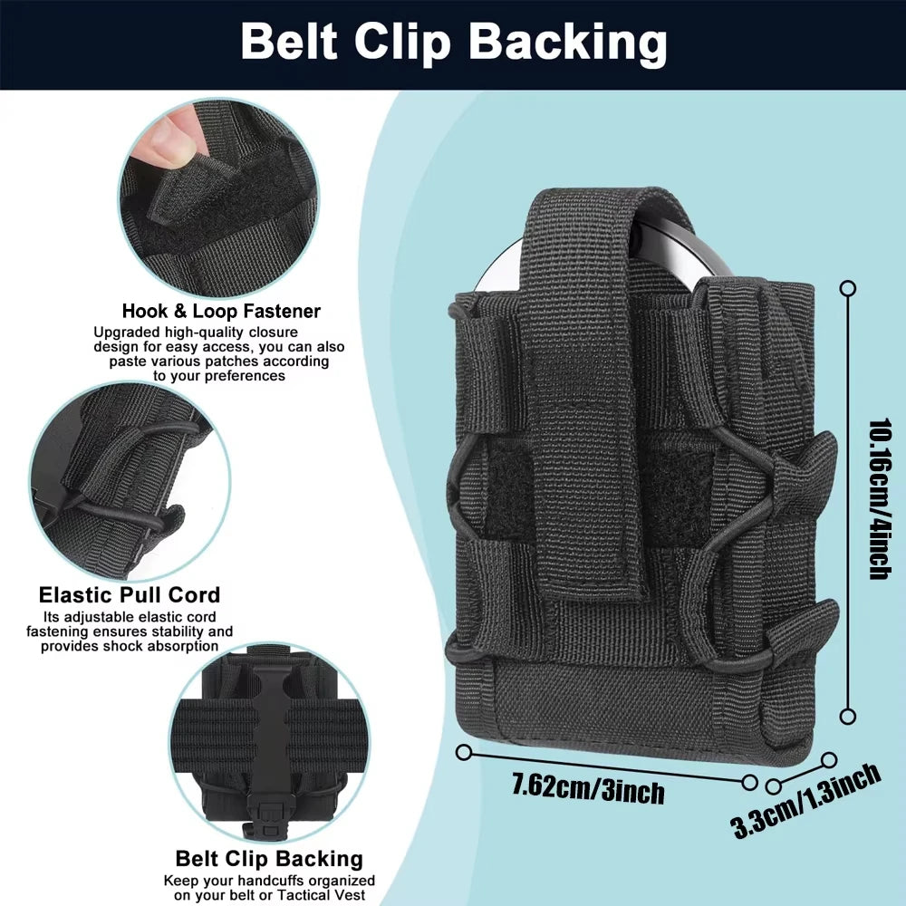 Tactical Handcuffs Holder Molle Pouch Open Top Universal Handcuff Case Shackles Holster for Waist Bag Belt Hunting Accessories
