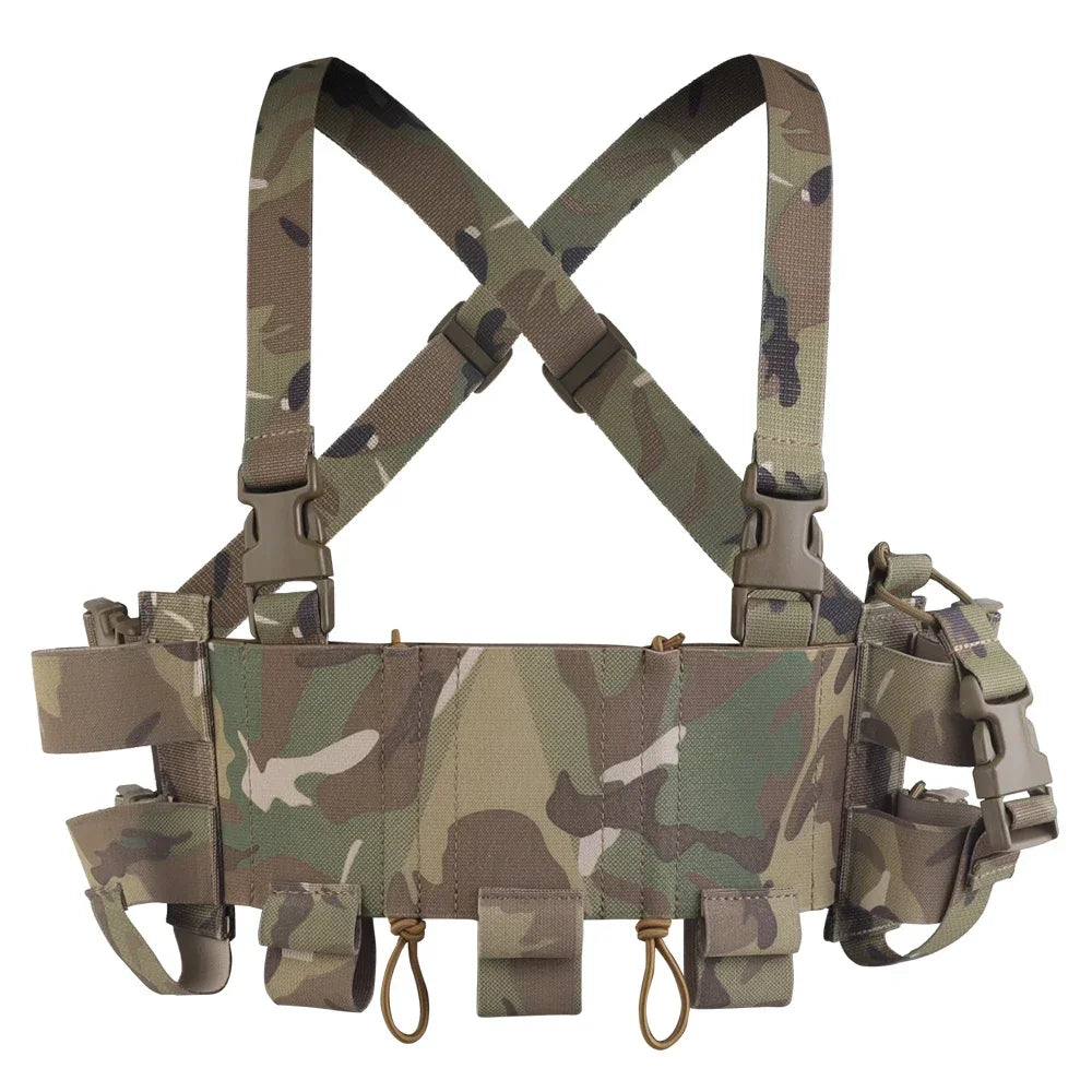 POSEIDON DEFENSE WG Minimalistic Multi-Mission Chest Rig Kit With 5.56 SMG 9MM Triple Magazine Pouch Genade Radio Holster