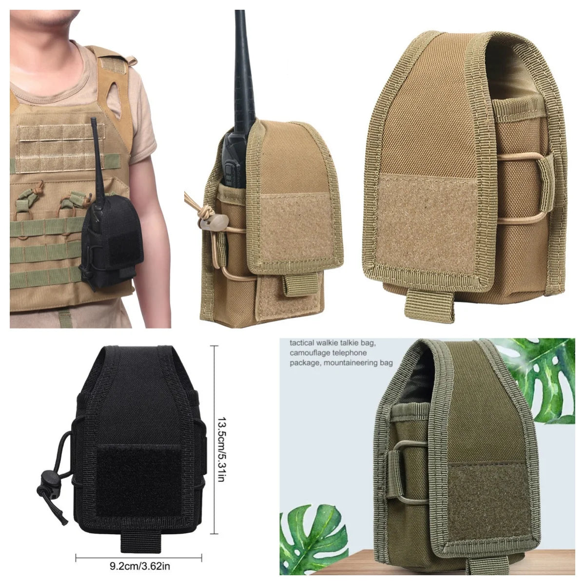6 Style Tactical Molle Radio Holder Portable Walkie Talkie Pouch Case Radios Holster Bag Camping Hunting Accessories