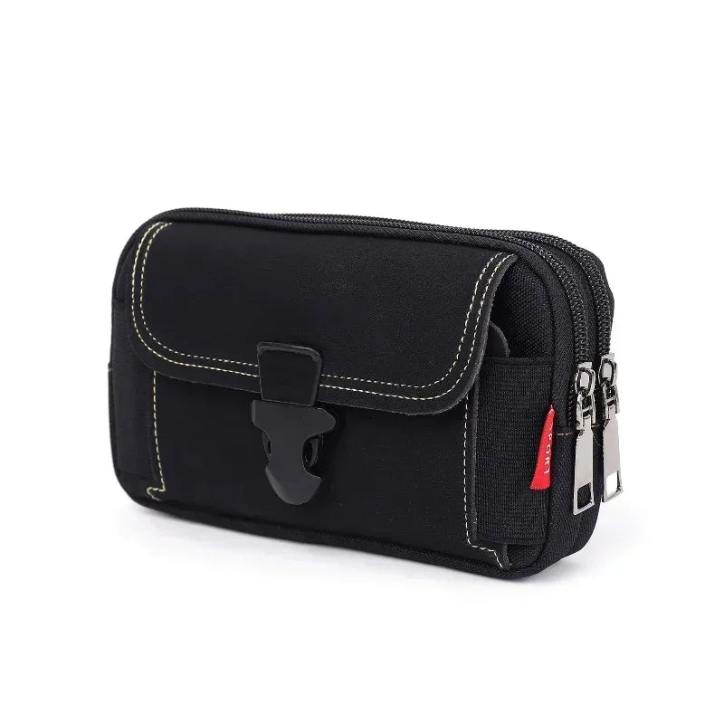 Canvas Waist Pocket Male Outdoor Fanny Bum Bag Purse Business Mobile Phone Pouch Running Pouch Travel Camping Bags