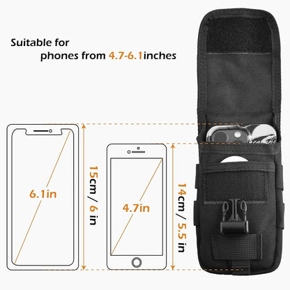 Tactical Double-Layer Phone Pouch Waist Bag EDC Tool Bag Vest Pouch Mobile Phone Bag Waterproof Sport Hunting Belt Travel Tools