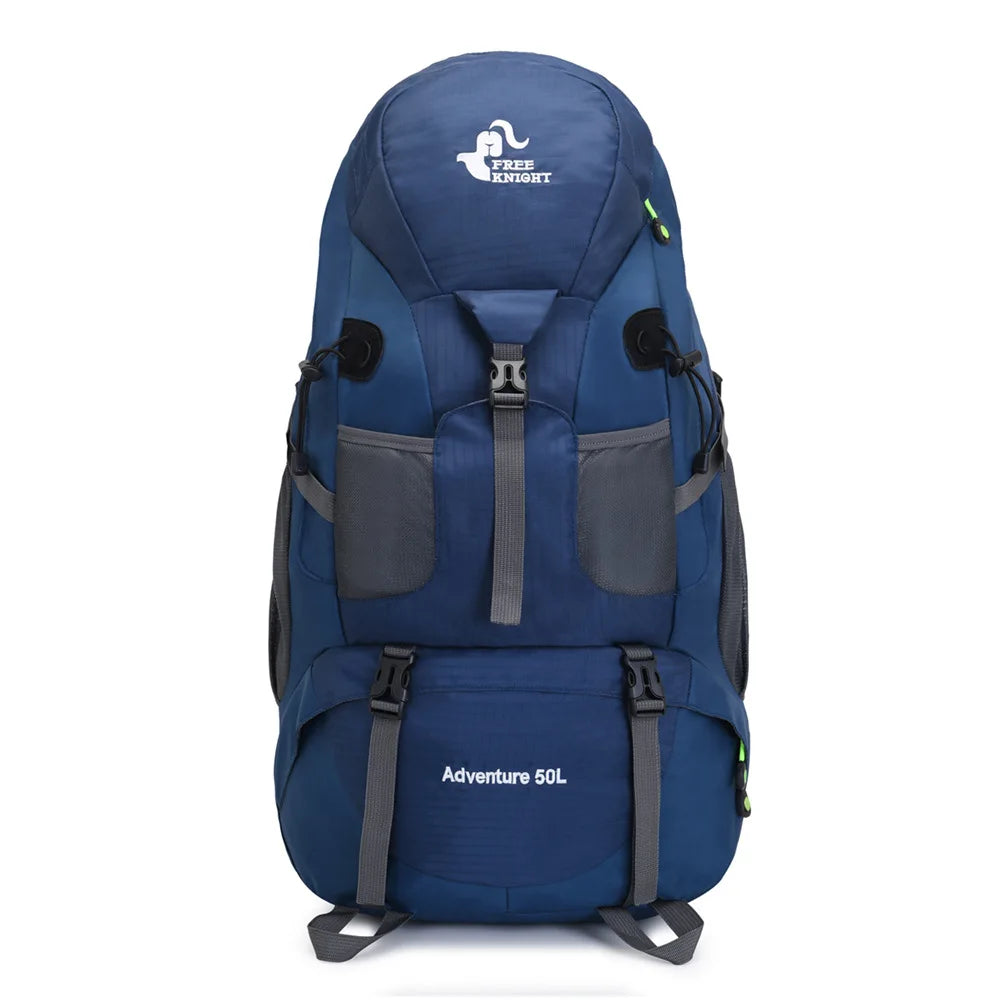 50L Hiking Backpack Water-Resistant Trekking Rucksack with Shoe Compartment Breathable Support for Camping Travel