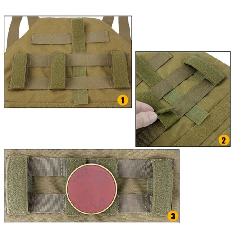 4Pcs/Set Tactical Molle Strip Adapter Vest Backpack Patch Panel Hook&Loop Converter Ribbon Strip For Attching ID Patches