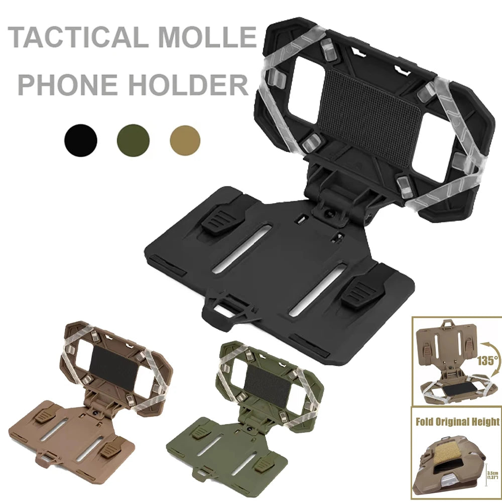 1/5/10PCS Tactical Folded Navigation Board Practical Chest Bag Map Case Mobile Phone Holder Pouch Molle Vest Airsoft Accessories