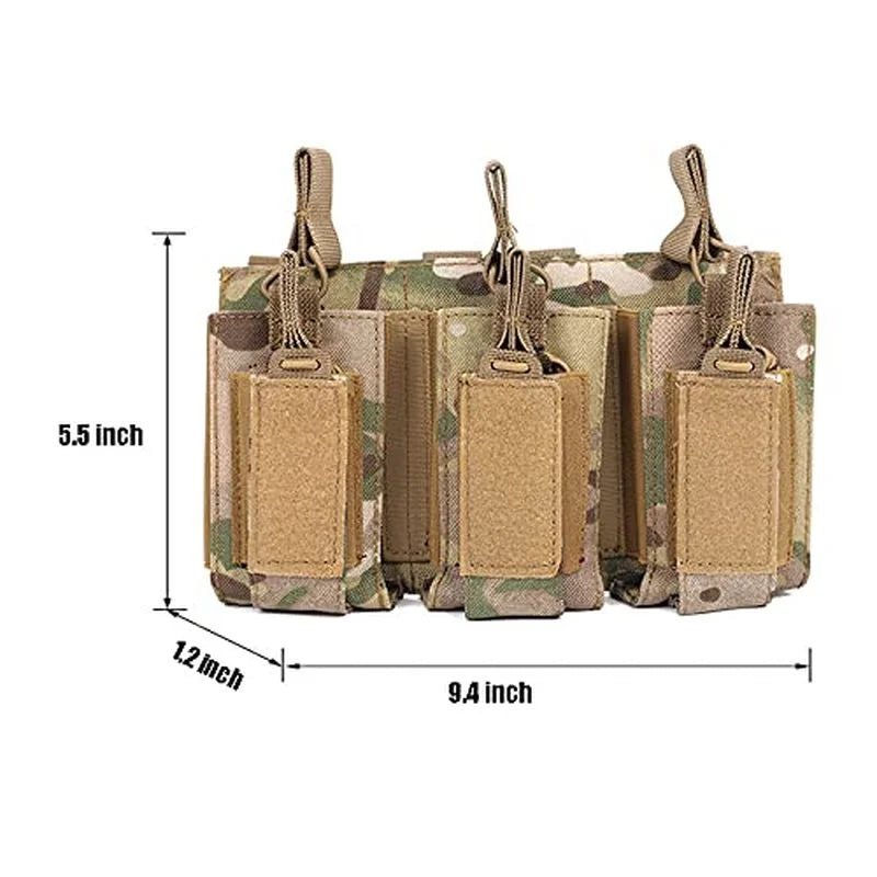 Triple Mag Pouch Open-Top Mag Pouches Magazine Pouches for M4 M16 AK Molle Backpack Hunting Gear