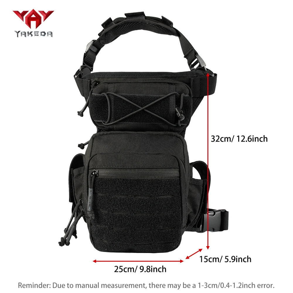 YAKEDA Outdoor Large Capacity Leg Bag with Dual External Pockets, Multi-Space Storage Bag for Camping and Hiking
