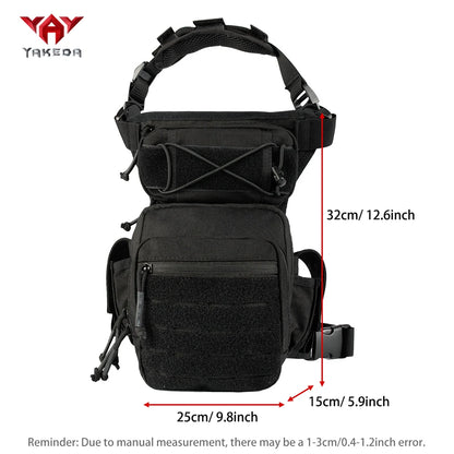 YAKEDA Outdoor Large Capacity Leg Bag with Dual External Pockets, Multi-Space Storage Bag for Camping and Hiking