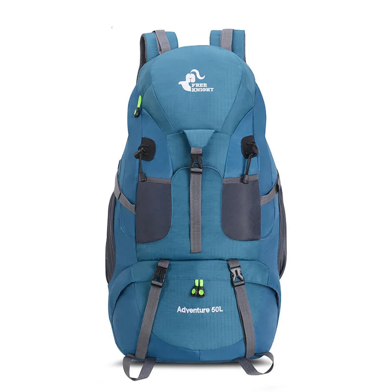 50L Hiking Backpack Water-Resistant Trekking Rucksack with Shoe Compartment Breathable Support for Camping Travel