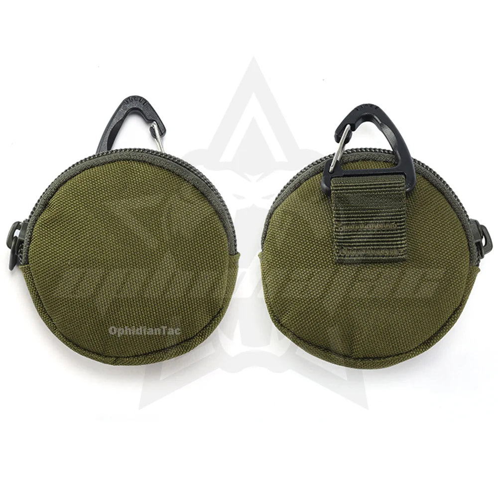 OPHIDIAN Outdoor Leisure Men's Coin Purse Portable Mini Coin Bag Key Bag Waist Bag Round Small Wallet Zipper Wallet