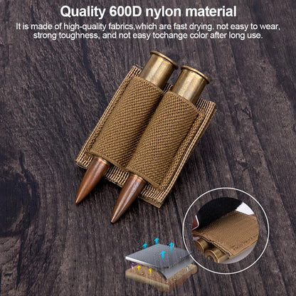 2 Round Bullet Holder for Rifle with Adhesive Backing Sticker, 308 30-06 Ammo Holder for Rifles Side and Buttstock Ammo Pouch