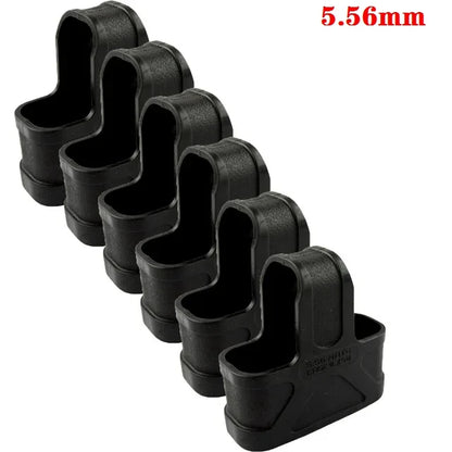 6PCS 7.62/5.56/9mm Fast Magazine Rubber Holster for M4 M16 AR15 AK GL 17 M9 Mag Pouch Sleeve Rubber Slip Cover Hunting Gear