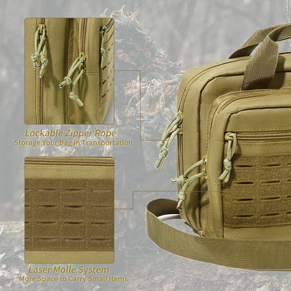 Tactical Handgun Bag 600D Oxford Gun Range Bag Concealed Pistol Storage Bag Magazine Pouch Hunting Accessories