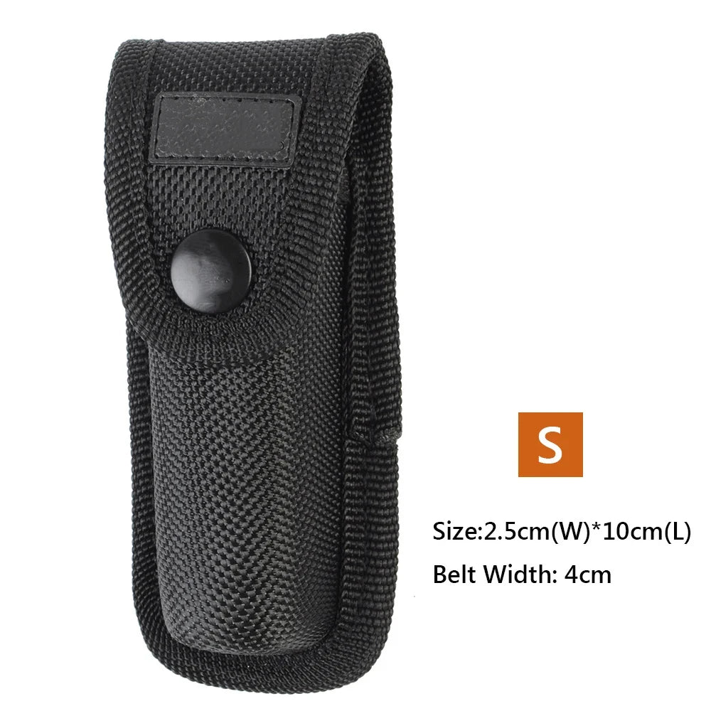 Tactical Molle Flashlight Pouch Holster with Clip Flashlight Torch Cover Case for Belt Outdoor Hunting Hiking Flashlight Holster