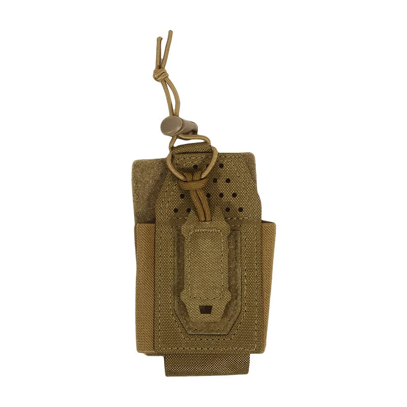 Portable MOLLE Radio Pouch for Walkie Talkie Open Top Quick Release Interphone Holder Bag Communication Gear for Hiking Camping