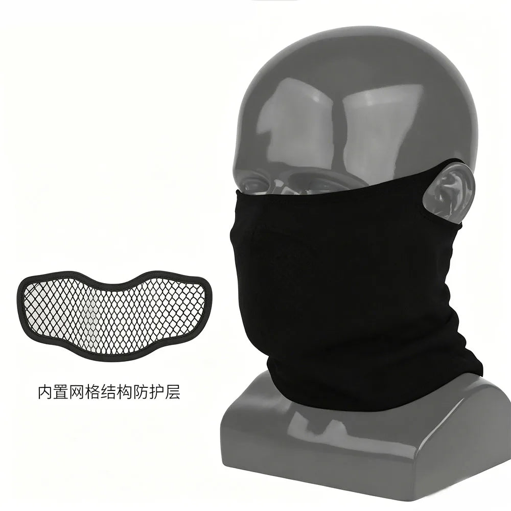 Tactical Protective Steel Mesh Face Mask  Breathable Knit Neck Gaiter for Wargame Cosplay Shooting Outdoor Combat Training Gear