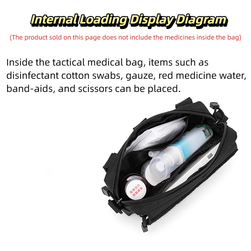 Tactical Outdoor Sports Tactical Waist Pack, MOLLE Accessory Functional Pouch, Waist-Mounted Bag, Laser Medical Bag, EDC Tool