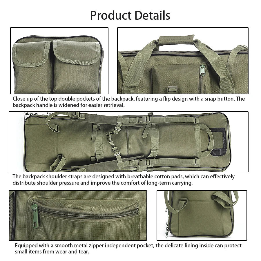 Multi functional storage bag with multiple pockets designed for partitioned storage and adjustable webbing straps and straps