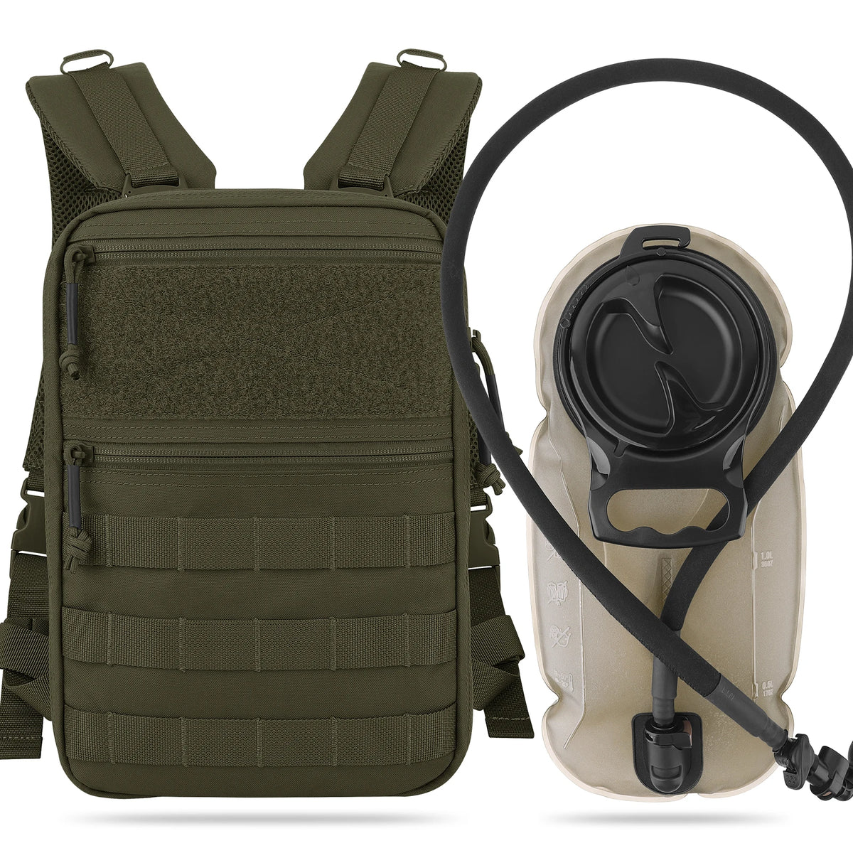 KRYDEX 500D Tactical 50 oz Hydration Backpack Pouch Modular 1.5L Water Bladder Bag Pack Hunting Outdoor Hiking Accessories