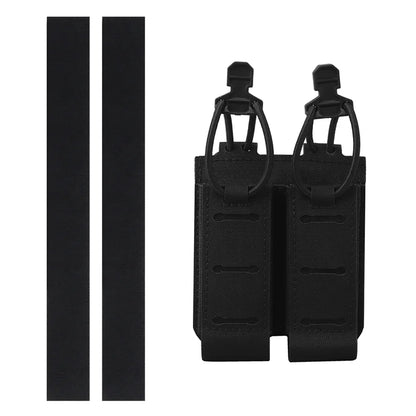 Double 9mm Pistol Mag Pouch  2.0 Holder Pouch MOLLE Panel Portable Airsoft Range Shooting Essentials