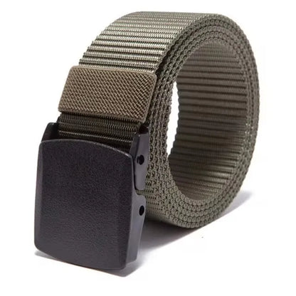Automatic Buckle Nylon Belt, Fashionable MEN'S Canvas Outdoor Belt, Hunting and Hiking Tools, Hunting Clothing Accessories 1pcs
