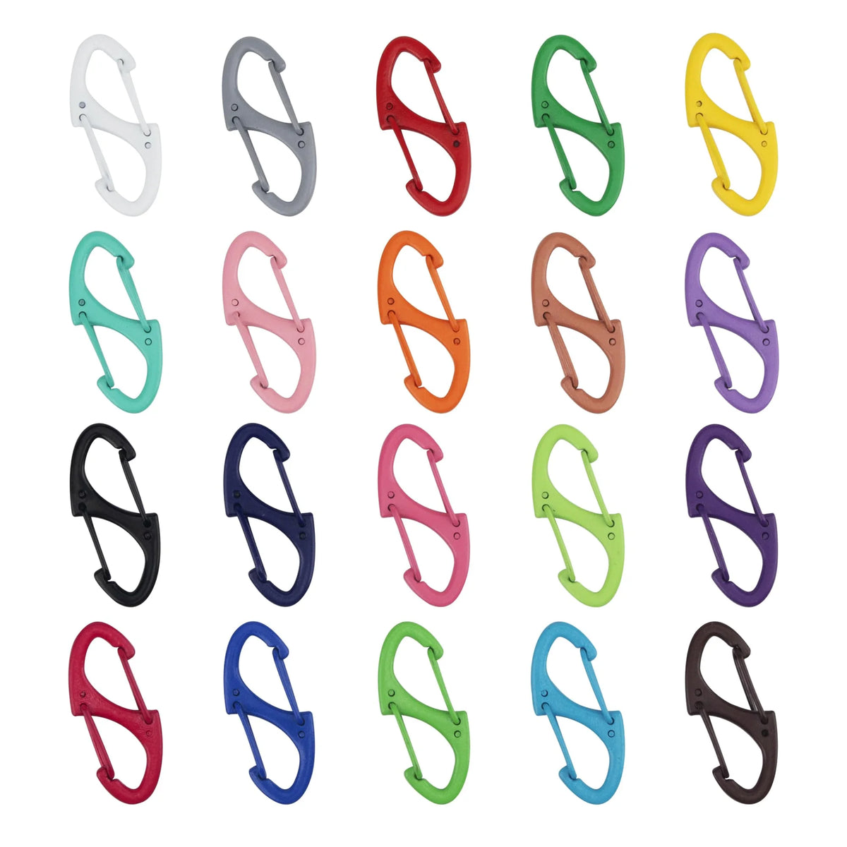 20PCS Mini Double Sided Carabiner Clips Small Zinc Alloy Keychain Clasp Snap Hooks EDC for Outdoor Camping Hiking