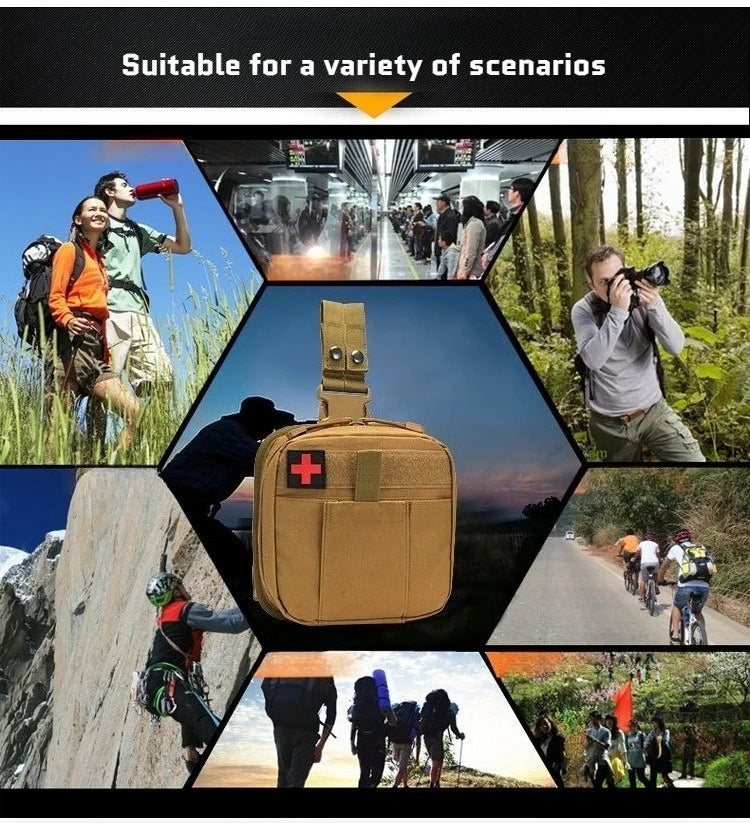 Tactical Leg Wrap Medical Kit, Multifunctional First Aid Kit Waist Pack, Outdoor Multifunctional MOLLE Accessory EDC Tool Pouch