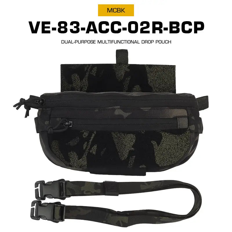 Tactical Drop Pouch Hanger Pouch Compact Abdominal Dangler Pack Quick Release Shoulder Bag Vest Plate Carrier Airsoft Gear