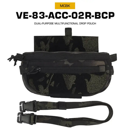 Tactical Drop Pouch Hanger Pouch Compact Abdominal Dangler Pack Quick Release Shoulder Bag Vest Plate Carrier Airsoft Gear