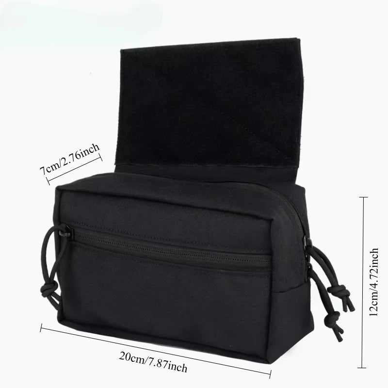 Tactical Vest Front Abdomen Pouch, MOLLE Multifunctional Sundries Storage Utility Bag for CS Game Outdoor Sports Vest Accessory