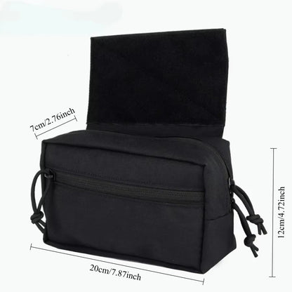 Tactical Vest Front Abdomen Pouch, MOLLE Multifunctional Sundries Storage Utility Bag for CS Game Outdoor Sports Vest Accessory