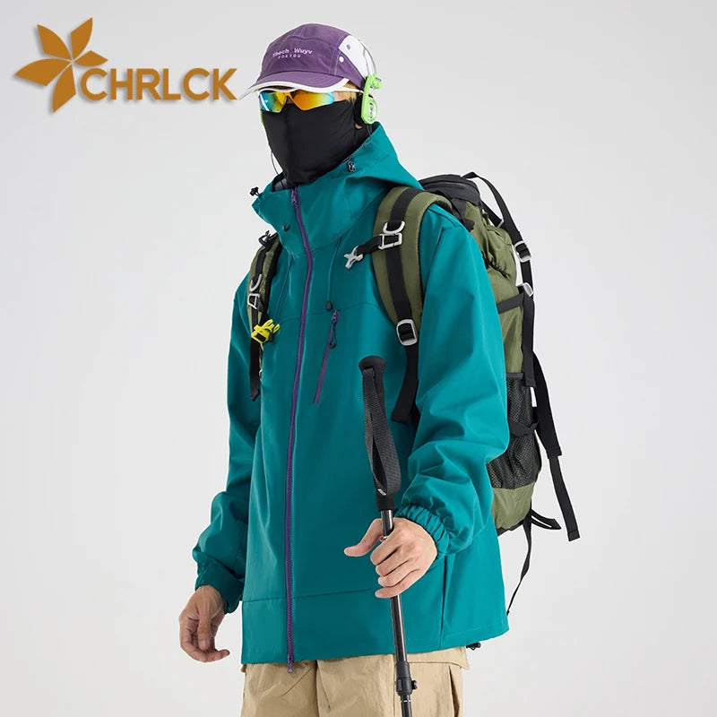 CHRLCK Men Women Hiking 3-in-1 Jackets Waterproof New Windproof Windbreaker Camping Climbing Trekking Outdoor Jacket Unisex