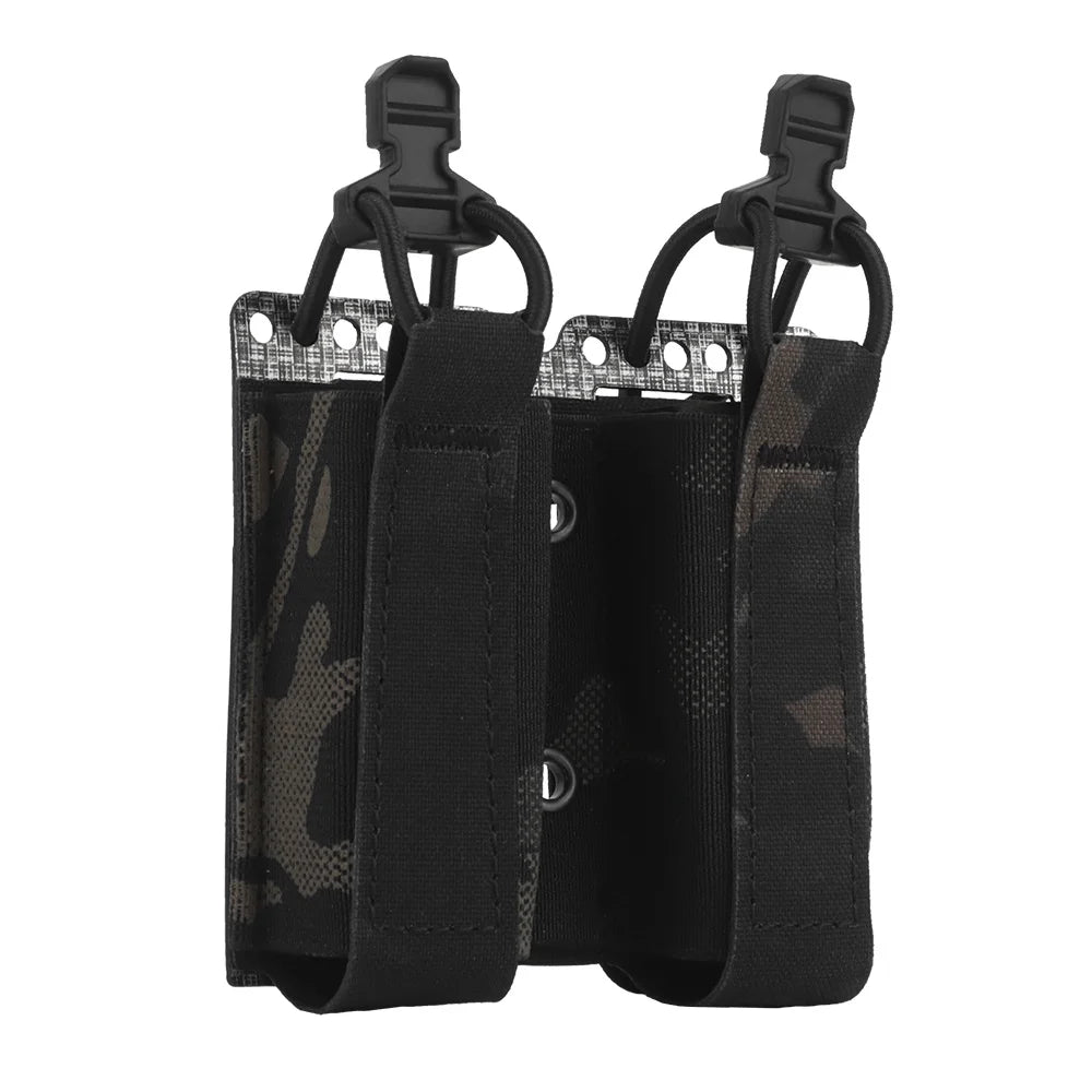 Pistol Dual Magazine Pouch 1911 9mm Mag Holder Elastic Bungee Cord Retention Airsoft Paintball Hunting Army Cartridge Pouch