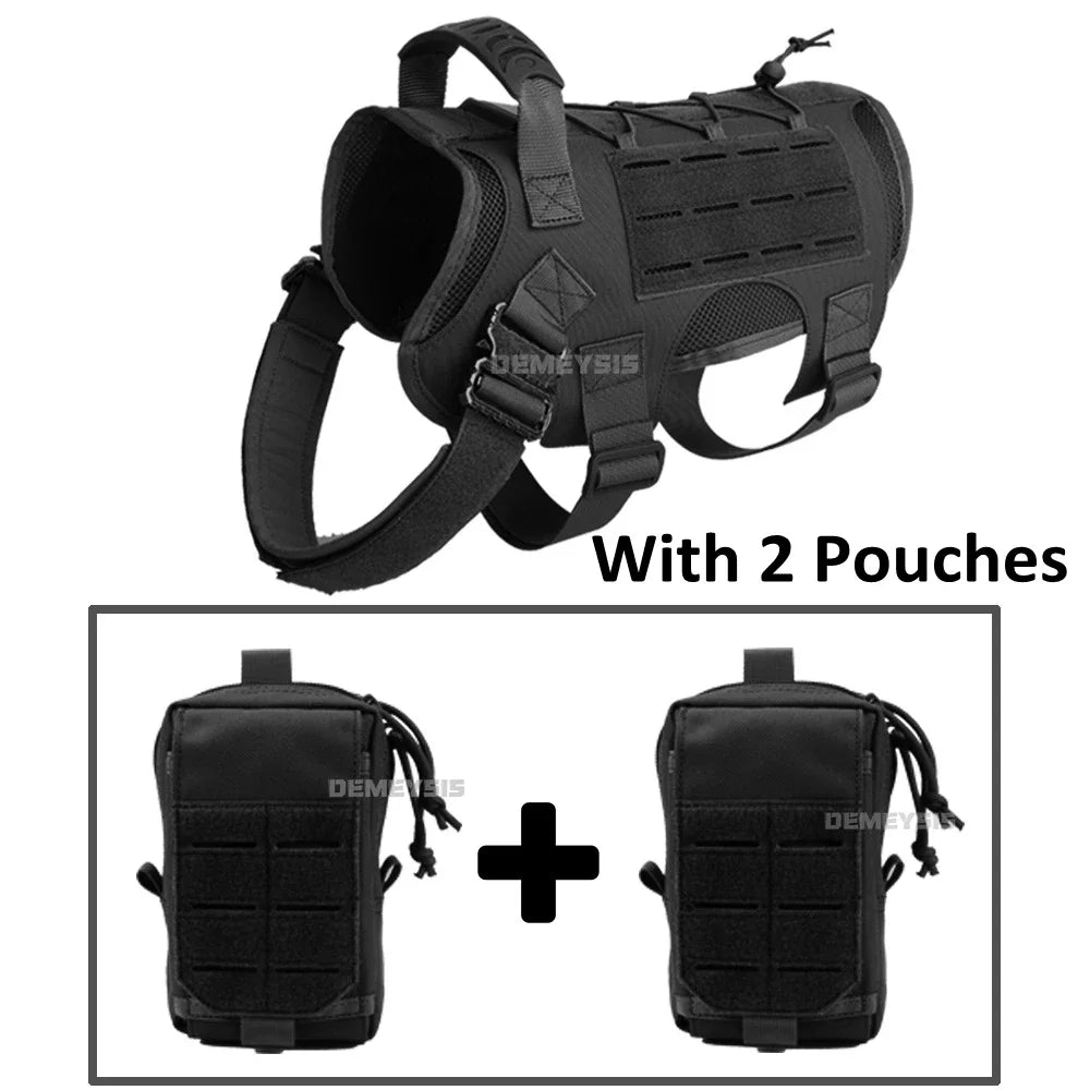Tactical Dog Vest Hunting Shooting Cs  Fan Service Nylon Pet Vests Airsoft Training Molle Dogs Harness