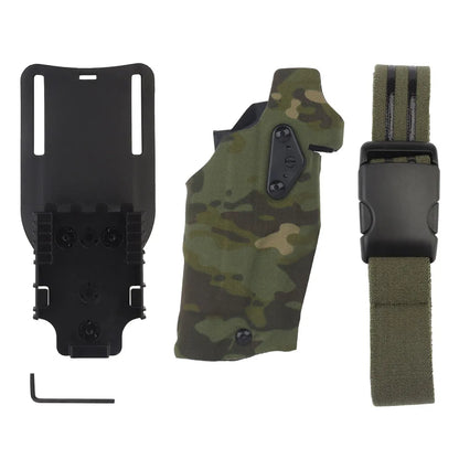 6354DO Tactical Pistol Holster for Glock 17/19 with X300/X300U Flashlight Airsoft -832 ALS Quick Release Leggings Holster