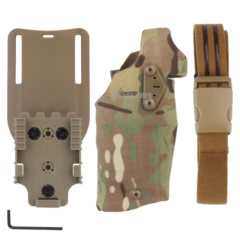 Airsoft Tactical Holster for G17 Gen4 19 with X300 X300U Light Quick Release Pistol Case with Strap Shooting Accessories