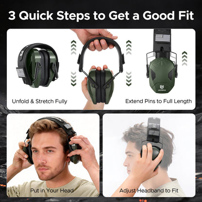 YHKEMA Shooting Ear Protection Safety Earmuffs Outdoor Hunting Noise Reduction Passive Hearing Protector for Huning