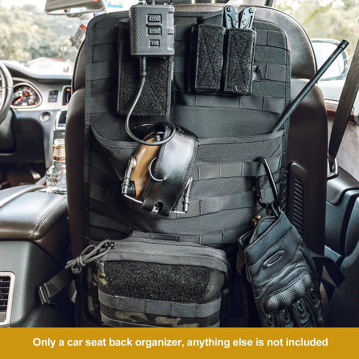 Car Seat Back Organizer Tactical Molle Panel Sag Proof Vehicle Seat Cover Protector Nylon Car Seat Back Hanger Bag Pad