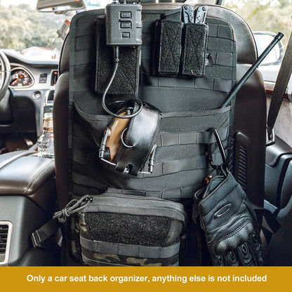 Car Seat Back Organizer Tactical Molle Panel Sag Proof Vehicle Seat Cover Protector Nylon Car Seat Back Hanger Bag Pad