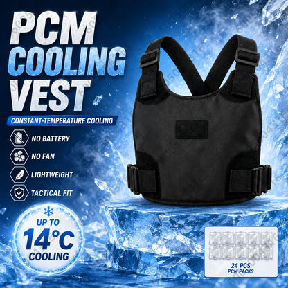 Men's PCM Phase Change Cooling Vest Lightweight Tactical Body Cooling Gear with Ice Packs for Construction Fishing Outdoor Work