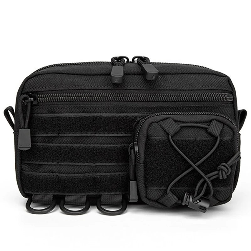 MOLLE Horizontal Tactical Admin Pouch Front Drawstring Pocket EMT Utility EDC Organizer Bag Outdoor Waist Carry Pouch