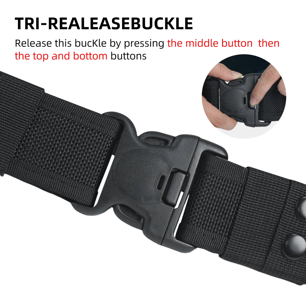 BOOIU Men's Tactical Waist Belt PP Woven Belt Multi-functional Tactical Belt For Outdoor Sports Camping Hunting Accessories