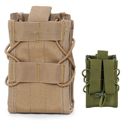 Tactical MOLLE Airsoft Airgun Double Mag Pouch for AR15/M4/16 5.56 Rifle&Pistol, Hunting Vest Accessory, Durable Magazine Holder