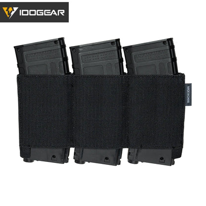 IDOGEAR Triple 5.56 Magazine Holder Elastic Mag Holder with Hook Fasteners for MK3 and MK4 Chest Rig 35139