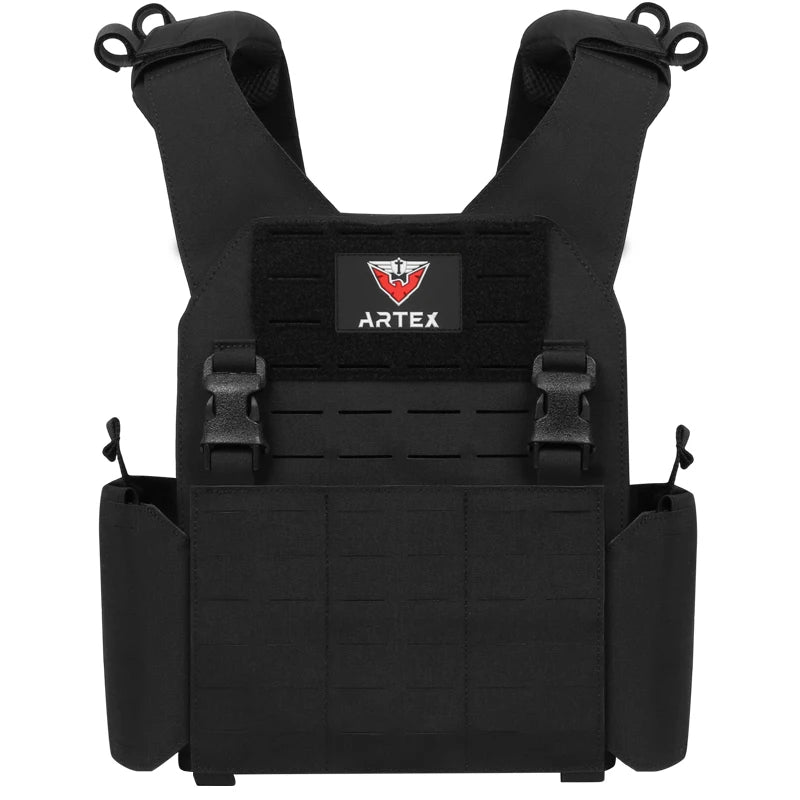 Modular Tactical Training Vest with PALS System - Adjustable Straps Quick-Release Buckle for Hunting Low-Profile Vest